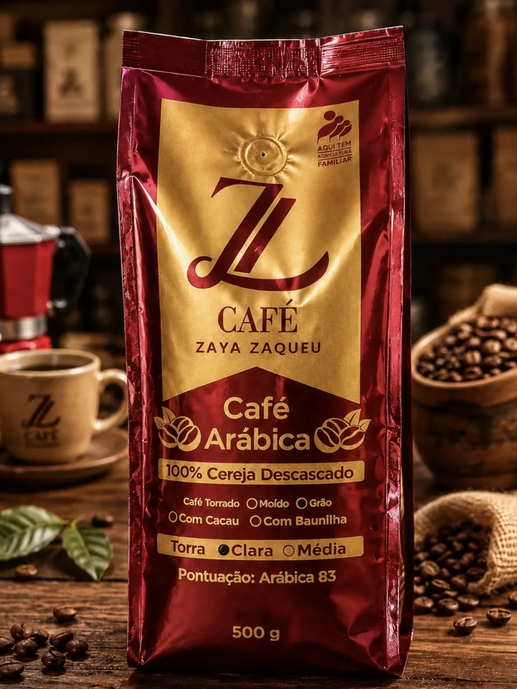 Café Especial em Grãos 100% Arábica – Torra Clara 500g