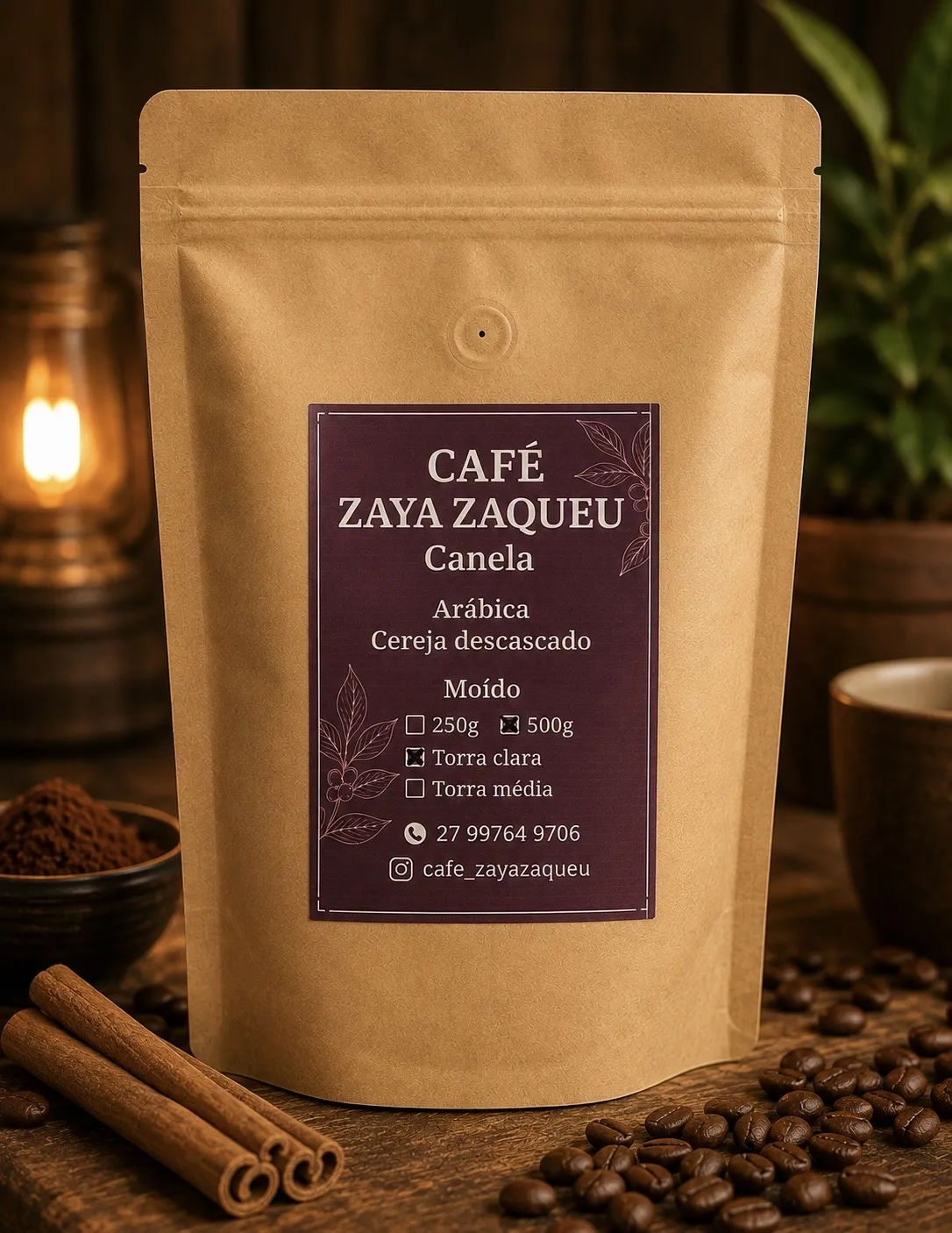 Café Especial Com Canela Moído 100% Arábica - Torra Clara 500g