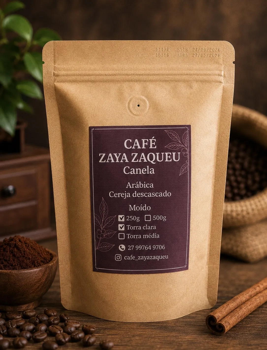 Café Especial Com Canela Moído 100% Arábica - Torra Clara 250g